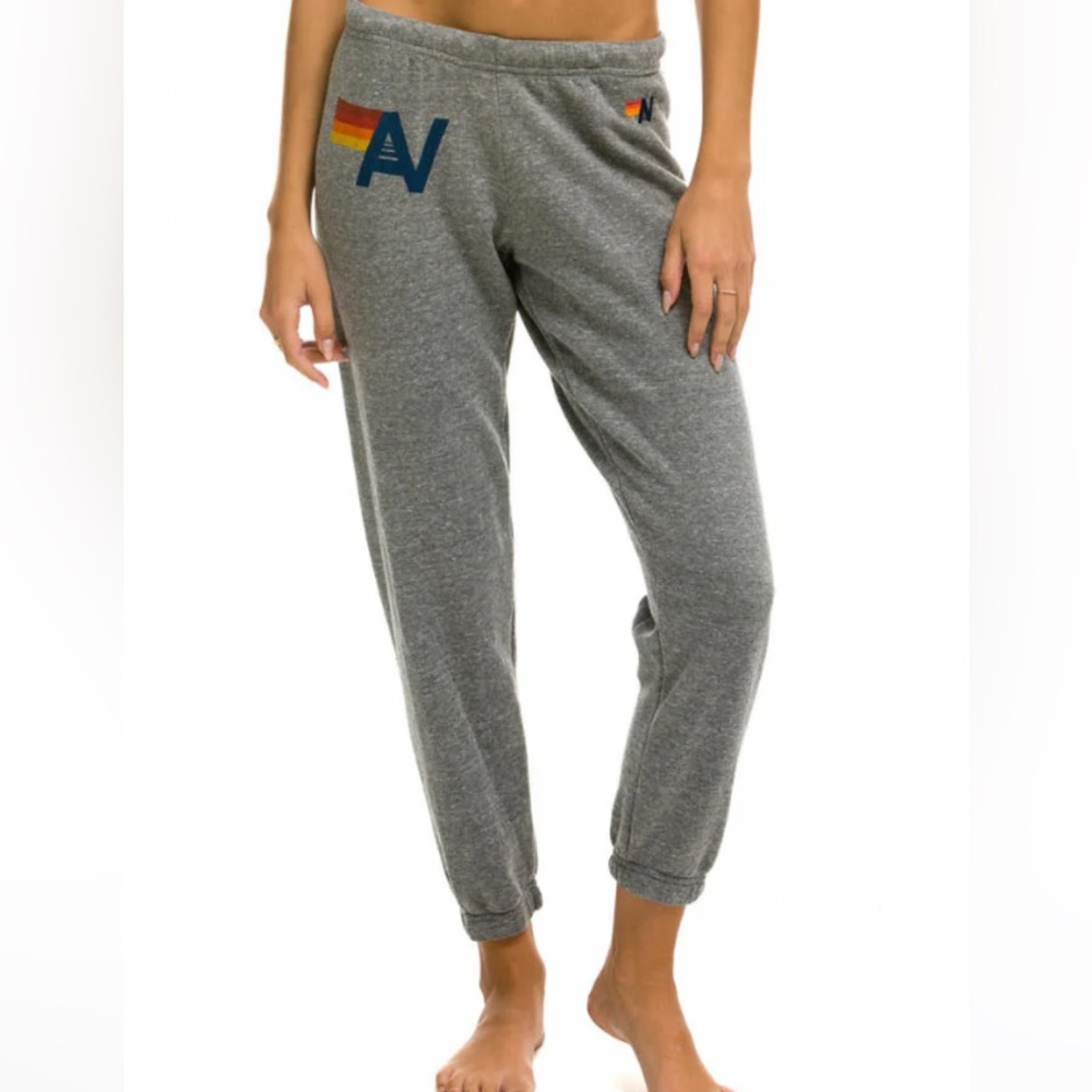 Aviator Nation Logo Sweatpants Heather Gray XS